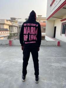 Sweats à capuche entièrement zippés et pantalons de survêtement évasés à plis Ensemble de survêtement deux pièces en coton personnalisé imprimé bouffant pour femmes Survêtement unisexe pour hommes - Product Image 2