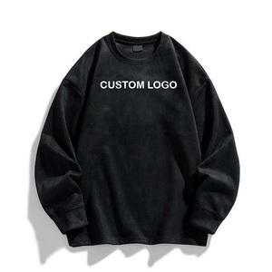 Sudadera de Cuello Redondo Extra Grande para Hombre con Logotipo Personalizado, Sudadera de Algodón French Terry, Informal, de Manga Larga, Corte Regular, para Otoño - Product Image 1