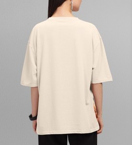 Camiseta extragrande personalizada para mujer, holgada, ajustada, cuello redondo, manga corta, estampado de tipografía, tela de algodón de punto, Hip Hop, Anti-Pilling - Product Image 5