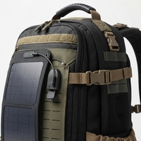 Sac à dos tactique à grande capacité avec charge solaire, port USB, fermeture éclair, en polyester, pour la randonnée, le camping, le trekking, les voyages en plein air