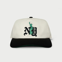 Casquette de baseball unisexe vintage non structurée bicolore style 'Dad Hat' à 5 panneaux avec visière courbée, réglable, en coton, style sportif, personnalisable, courante