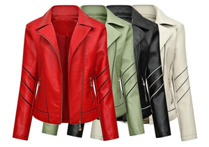 Chaquetas de cuero Abrigos de mujer Chaquetas de cuero de mujer sólida Ropa de calle de moda - Product Image 4