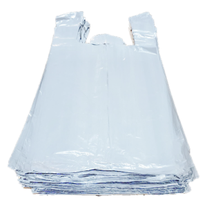 Los supermercados y las tiendas de comestibles utilizan una bolsa de plástico de camiseta blanca barata con materiales reciclados de buena resistencia - Product Image 2