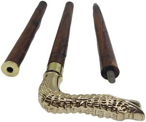 Traditional Handicraft <b>Walking</b> <b>Stick</b> - <b>Men</b> Derby Canes and Wooden <b>Walking</b> <b>Stick</b> <b>for</b> <b>Men</b> and Women - 36" Brown Wood Brass Handle - Product Image 5