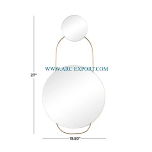 Nouvel Arrivage Plaqué or Fait à la Main Fantaisie Salle de Bain et Maison Décoratif Miroir Mural Suspendu Forme Ronde Miroir Standard de Grande Taille - Product Image 5