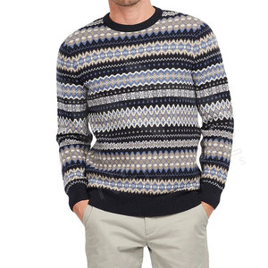 Pull-over en tricot pour homme, col rond, manches longues, en coton épais et polyester, respirant, couleur personnalisable, idéal pour l'hiver - Product Image 1