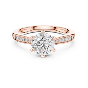 Anillo de Compromiso de Diamantes Tallados con Certificación IGI de Lujo, Chapado en Oro Rosa de 18K, Anillo de Boda Solitario de 6 Puntas para Mujer, Aniversario - Product Image 2