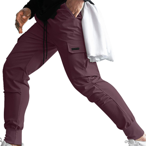 Services OEM, vêtements de ville, pantalons de jogging pour hommes, pantalons cargo décontractés à la mode, pantalons rouges, pantalons à taille élastique pour hommes - Product Image 4