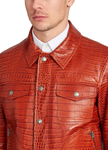 Chaqueta Bomber Vintage de Lona con Cremallera y Logotipo Personalizado en Relieve, de Cuero Vacuno Genuino Personalizable, Resistente al Viento e Impermeable para Hombre - Product Image 3