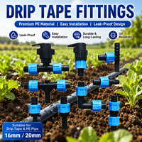 Duurzame UV-bestendige 16mm druppelbandfittingen van PP-plastic, irrigatieconnectoren voor landbouw, voor waterbesparende systemen op boerderijen