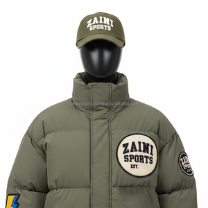Veste matelassée d'hiver pour femmes Tissu polyester durable Vêtements vert olive Broderie personnalisée Logo Patch Design Vestes matelassées pour femmes - Product Image 5