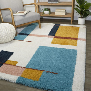 พรมขนปุยหนาหรูหราทันสมัยสำหรับพื้นที่ในบ้านพรมผ้าไหมพรมปูพื้นกันลื่นนุ่มทนทานซักได้ทนทานใช้ในห้องนั่งเล่นเทคนิคการถักทอ - Product Image 1