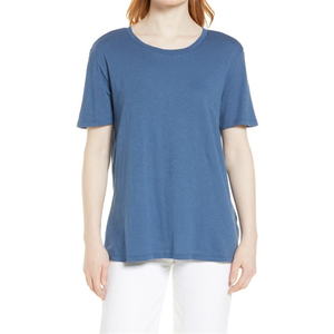 เสื้อยืดแคชชวลผสมผ้าฝ้ายระบายอากาศได้ดี รุ่น Caslon XS ไซส์ XS สีน้ำเงิน ลายธงชาติ  แบบมีรอยต่อที่ด้านหลัง - Product Image 4