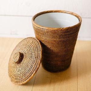 Panier à bonbons en rotin naturel, best-seller, accessoires de cuisine, panier tissé à la main avec couvercle - Product Image 4