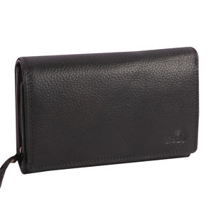 Pochette en cuir pour femmes élégantes avec accent métallique et pochette en cuir élégante au toucher moderne pour les soirées de rendez-vous - Product Image 1