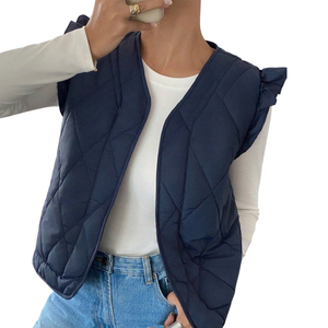 Veste d'extérieur décontractée pour femme, style nouveau, automne-hiver, col montant, sans manches, écologique, imperméable, respirante, coupe-vent - Product Image 1