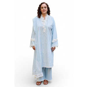 Conjunto de 3 Piezas para Mujer, Traje Bordado con Dupatta de Chifón Estampado con Laca BM-62016 - Product Image 1