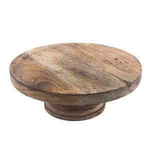 Soporte de exhibición de pedestal redondo de madera para pasteles y postres que sirve para bodas Herramientas de pastel Premium - Product Image 6