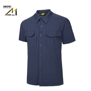 Camisa Táctica de Manga Corta Estilo Safari para Hombre, Cuello con Botones, Secado Rápido/Antiarrugas/Transpirable, Nailon y Spandex, para Exteriores - Product Image 3