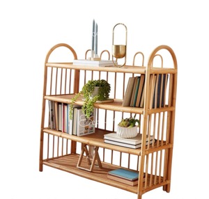 Environmentally Friendly Natural Bamboo Cane 3 <b>Shelves</b> Floor Storage Holder <b>Book</b> Storage Shelf Safe <b>for</b> School and Living Room - Product Image 3