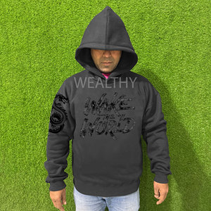 100% Cotton <b>Blended</b> Custom Made Wholesale Men's Plain Fleece Knitted Pullover Oversized Hoodies Winter Eco-Friendly - Product Image 1