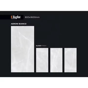 Moderne 800x1600mm Finition brillante Veines blanches Onyx Glacé Porcelaine polie Carreaux de sol mural 160x80 cm Intérieur en céramique - Product Image 2