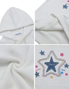 Automne Streetwear Hoodies Design doublé Logo avant sérigraphie numérique cravate-teinture lavage à l'acide Techniques lavées solide à capuche - Product Image 4