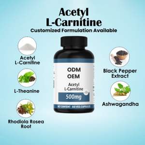 Services OEM ODM de marque privée Vanity Vision pour l'acétyl-L-carnitine 500 mg, 60 capsules, compléments alimentaires à base de plantes pour adultes, énergie - Product Image 3
