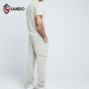Sudadera con capucha de dos piezas para hombre, pantalones activos con logotipo personalizado, transpirables, de gran tamaño, holgados, con cintura elástica - Product Image 5