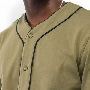 Custom Made Polyester Heat-Transfer Breathable Baseball Jersey Newest <b>Style</b> Half Sleeves V-neck Baseball Uniforms Quick Dry Full - Product Image 3