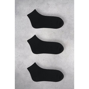 GRIMELANGE Chaussettes noires pour femmes, 100 % coton, absorbantes, coupe classique, usage quotidien, style automne, tricotées, couleur unie - Product Image 2