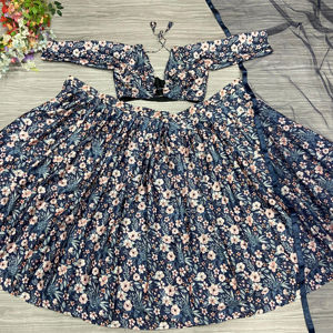 Lehenga de boda de diseñador con hermosa impresión digital - Product Image 1