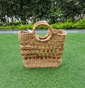 Bolsa de jacinto de agua ecológica de alta calidad con asas para compras, picnic, almacenamiento en el hogar y almacenamiento de organización hecho en Viet - Product Image 6