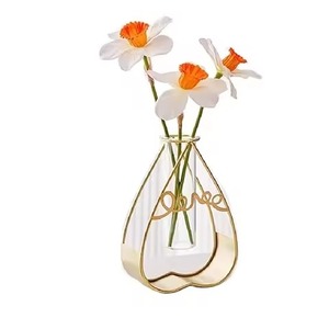 Terrario de Vidrio en Forma de Tubo, Florero con Soporte de Madera, Novedad para el Hogar - Product Image 4