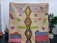 Auténtica Alfombra Marroquí Boujaad 5x8, Hecha a Mano, de Lana Bereber Rosa, Estilo Boho Chic, Alfombras y Conjuntos de Alfombras Elegantes y Acogedoras