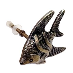 ลูกบิดตู้เหล็กรูปปลาสีเงินโบราณสำหรับตู้เสื้อผ้าลิ้นชักตู้เสื้อผ้าตู้เสื้อผ้าห้องน้ำและห้องนั่งเล่น - Product Image 3