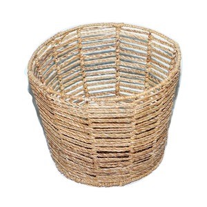 Cesta de paja de caña de algas marinas naturales 100%, venta al por mayor, almacenamiento directo de fábrica, cesta para plantas de lavandería, fabricación de exportación, Bangladesh