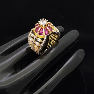 Designer Trendy Best Quality Gold White Finish <b>Adjustable</b> <b>Ring</b> For Function And Party Wedding Wear Collection For Women - Product Image 1
