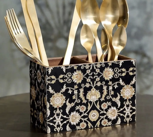 Pegatina impresa esmalte nuevo aspecto cocina cuchara de madera soporte cubiertos para mesa de comedor organizador de almacenamiento - Product Image 3