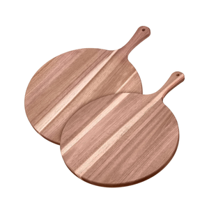 Tabla de charcutería de madera redonda de Acacia Natural de tamaño personalizado con mango Tabla de servicio decorativa para cocina al por mayor de Vietnam - Product Image 3