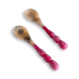 Juego de Cubiertos para Ensalada de Resina Ecológica de Diseño Personalizado con Cuchara y Tenedor para Mezclar y Servir Ensaladas en la Cocina del Hogar - Product Image 1