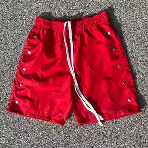 Pantalones Cortos de Nailon Personalizados OEM, Pantalones Cortos de Playa de Nailon con Memoria para Verano, Multibolsillos, con Botones Laterales Blancos, Pantalones Cortos para Hombre con Multibolsillos - Product Image 1