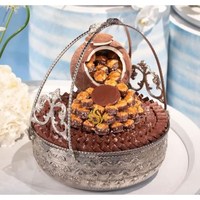 Mangkuk coklat logam kualitas tinggi warna emas dan putih mangkuk manis buatan tangan keluaran terbaru dekoratif mewah Server permen logam