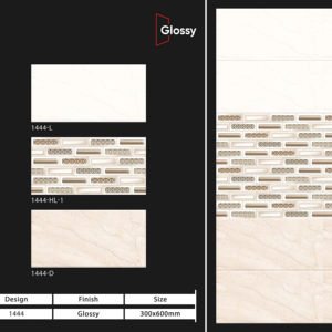 Carreaux muraux en céramique 300x600mm pour salle de bain et cuisine, finition brillante, mate, effet sucre, design intérieur luxueux. - Product Image 1