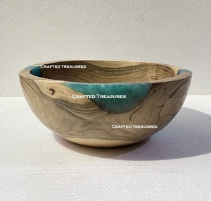 Tendance Design Table Bol Décoratif En Bois De Qualité Supérieure Forme Ronde pour Vente Chaude Bols En Résine Bol De Service À La Main - Product Image 3