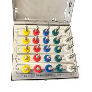 Juego de 25 Piezas de Fresas Cónicas para Implantes Dentales, Recubiertas de Negro, con Tope, para Osteodensificación Dental - Product Image 4