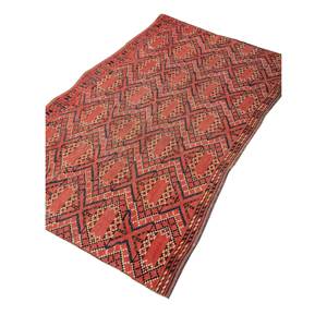 Tapis en laine noué à la main Kiaan grande surface Pae-5258 Rouge Orange Géométrique Abstrait pour Entrée de Maison Couloir Tapis Rectangulaire 9x12 - Product Image 2