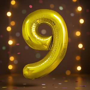 Palloncini Numero Oro N9 80cm 12 Pezzi per Feste - Product Image 3