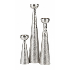 Set Of 2 Modern Stainless Steel Candle Holders Tall Silver Metal Candlesticks With Weighted <b>Bell</b> Base Elegant Wedding Use - Product Image 2