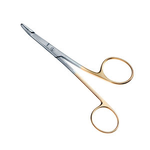 Pinces à aiguilles Gillies mini de haute qualité, à prise souple, en acier inoxydable demi-or, avec ciseaux - Product Image 1